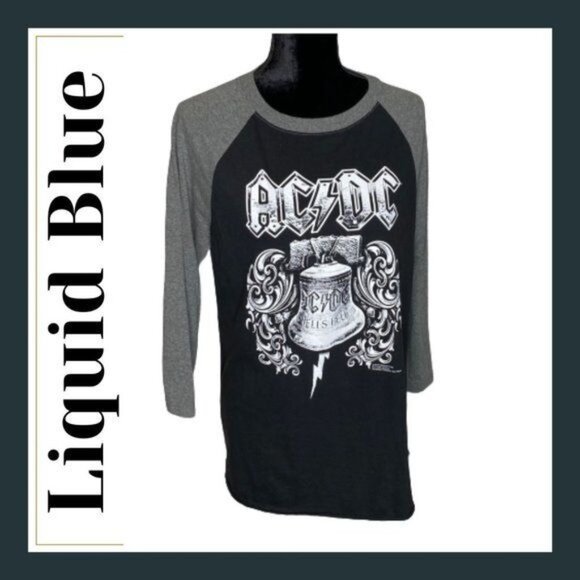 Liquid Blue Tee Shirt Mens Size Medium AC/DC Jersey Ragland Graphic Band 2016 - Picture 1 of 12